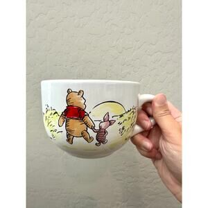 DISNEY Winnie the Pooh Oversized Soup Mug Tigger Eeyore Piglet Quote Cup